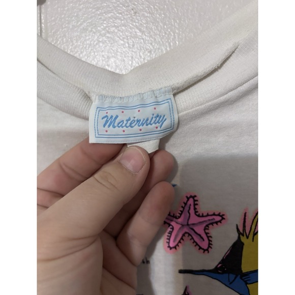 Vintage 90s Graphic streetwear Fish Tshirt Maternity Brand Womens - Picture 4 of 8